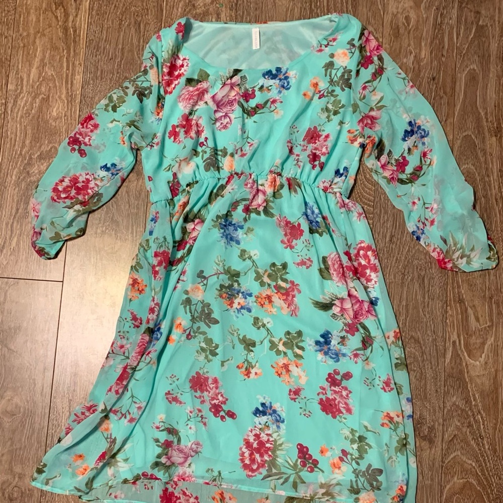 Pink Blush flower maternity dress